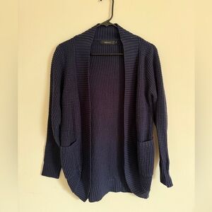 Navy cardigan sweater